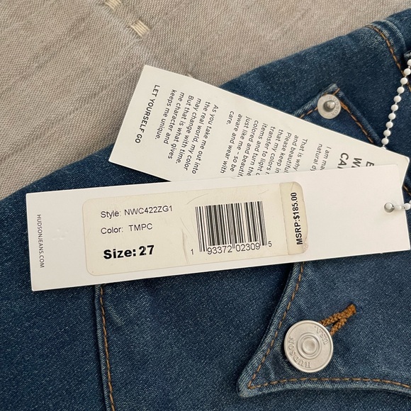 Hudson Crop Collin Skinny Jeans sz 27 Brand new with tags - Picture 4 of 7